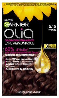 Garnier Olia Coloration Permanente Sans Ammoniaque 120 g - Couleur : 5.15 Chocolat Glacé