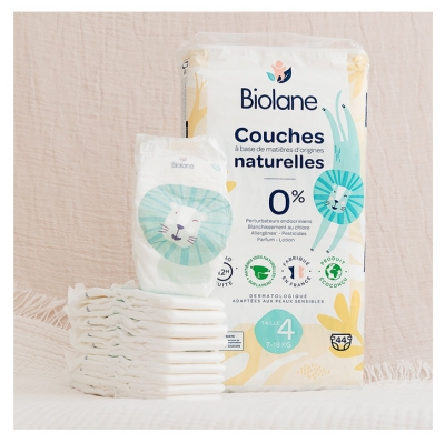 Biolane Pannolini Naturali 44 Pannolini Taglia 4 (7-18 Kg)