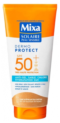 Mixa Dermo Protect Lait Solaire Anti-Sel Sable Chlore et Hydratation 24H SPF50+ 175 ml