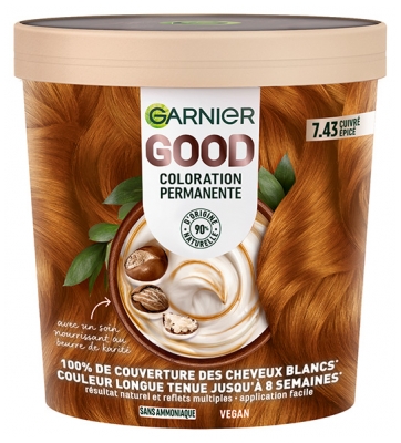 Garnier Good Coloration Permanente Sans Ammoniaque 160 ml - Coloration : 7.43 Cuivré Épicé