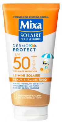 Lapte de protecție solară Mixa Dermo Kids Protect Mini pentru Piele Fragilă Bebelusi SPF50+ 50 ml