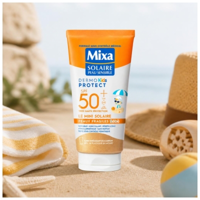 Mixa Dermo Kids Protect Mini Lait Solaire Peaux Fragiles Bébés SPF50+ 50 ml