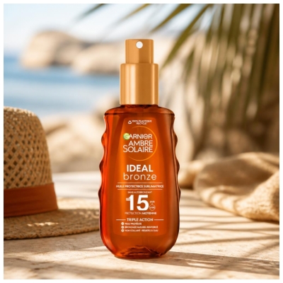Garnier Ambre Solaire Ideal Bronze Sublimerende Beskyttende Olie SPF15 150 ml