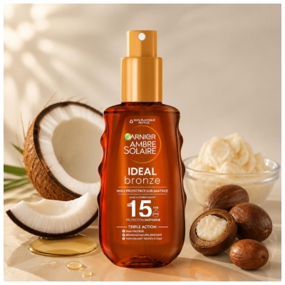 Garnier Ambre Solaire Ideal Bronze Sublimerende Beskyttende Olie SPF15 150 ml