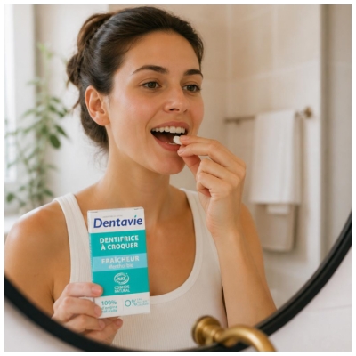 Dentavie Dentifricio Organico al Mentolo Masticabile 60 Compresse