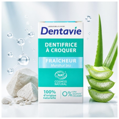 Dentavie Dentifricio Organico al Mentolo Masticabile 60 Compresse