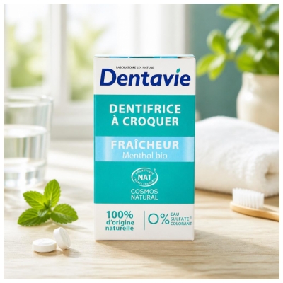 Dentavie Kautabletten-Zahnpasta Menthol-Frische 60 Tabletten