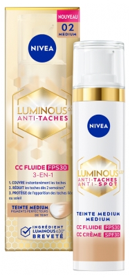 Fluid CC Nivea Cellular Luminous630 Anti-Pete 3în1 SPF30 40 ml - Tentă: Mediu