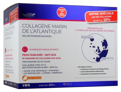 Pharm Nature Collagène Marin de L'Atlantique Peau Sublimée Anti-Âge Lot de 2 x 325 g