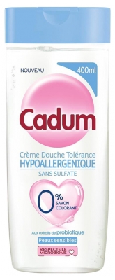 Cadum Hypoallergénique Crème Douche Tolérance Peaux Sensibles 400 ml