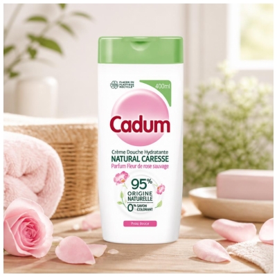 Cadum Natural Caresse Feuchtigkeitsspendende Duschcreme Wildrosenblüte 400 ml