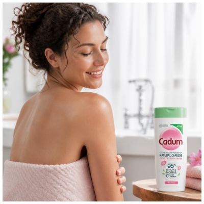 Cadum Natural Caresse Feuchtigkeitsspendende Duschcreme Wildrosenblüte 400 ml