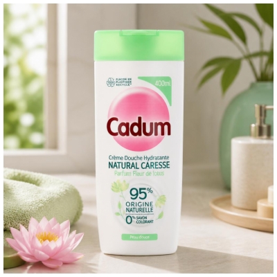 Cadum Natural Caresse Kosteuttava Suihkuvoide Lootuksenkukka 400 ml