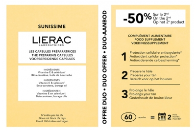 Lierac Sunissime Die Vorbereitungskapseln Packung mit 2 x 30 Kapseln