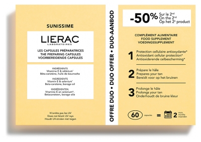 Lierac Sunissime Valmistavat Kapselit 2 x 30 Kapselin Pakkaus