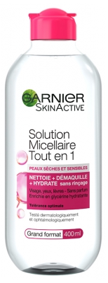 Garnier SkinActive Solución Micelar Todo en 1 Para Pieles Secas y Sensibles 400 ml