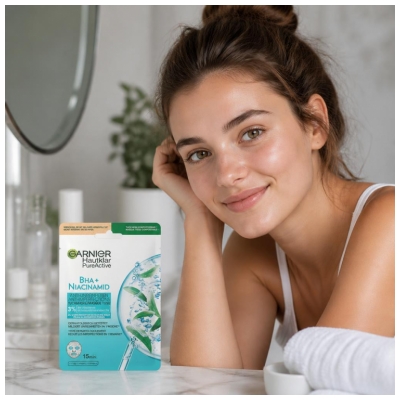 Garnier PureActive BHA + Niacinamidi Täydellisyyttä Vastaan Taisteleva Kangasnaamio 23 ml