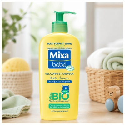 Mixa Baby Gel För Kropp och Hår Ekologisk Aloe Vera 300 ml