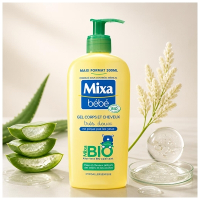 Mixa Baby Gel För Kropp och Hår Ekologisk Aloe Vera 300 ml