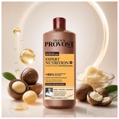 Franck Provost Champú Nutrición Experta + Cabellos Muy Secos y Gruesos 500 ml