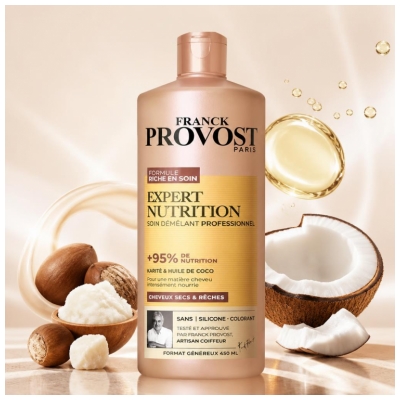 Franck Provost Expert Nutrition Izķemmēšanas Kopšanas Līdzeklis Sausiem Un Raupiem Matiem 450 ml