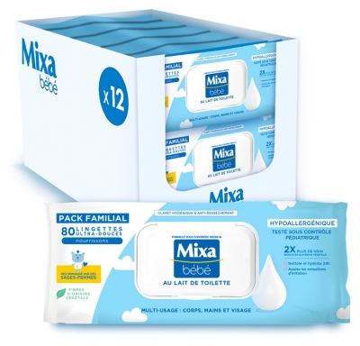 Mixa Bébé Cleansing Milk Wipes 80 Wipes