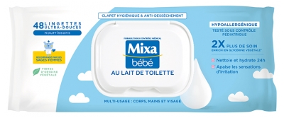 Mixa Bébé Doekjes met Reinigingsmelk 48 doekjes