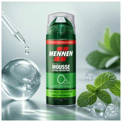 Mennen Mousse de Rasage Extra Protection Douceur Mentholée 200 ml