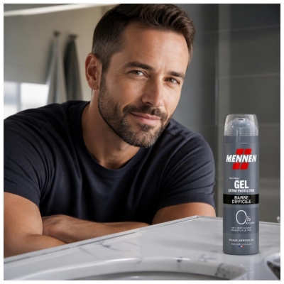 Mennen Gel de Rasage Extra Protection Barbe Difficile 200 ml