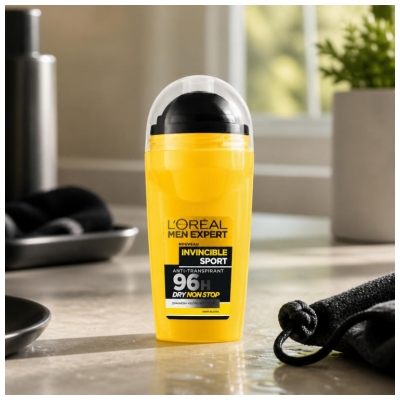 L'Oréal Paris Men Expert Invincible Sport Anti-transpirant Deodorant Ultra-Absorberend 96H Roll-on XXL 50 ml