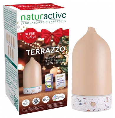 Naturactive Terrazzo Spender ätherischer Öle + 1 ätherisches Bio-Zitronenbaumöl 10 ml Geschenkt