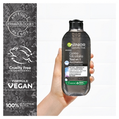 Garnier SkinActive Gelée Micellaire Tout en 1 au Charbon 400 ml