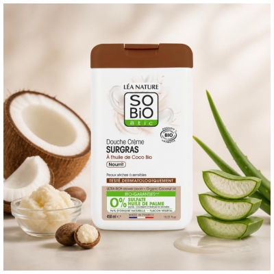 Léa Nature SO BIO étic Crema Doccia Nutriente all'Olio di Cocco Biologico 450 ml
