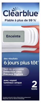 Clearblue Teste de Gravidez Detecção Ultra Precoce Digital Pacote com 2 Testes