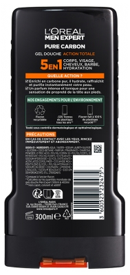 Men Expert Gel de Ducha Pure Carbon 5 en 1 300 ml