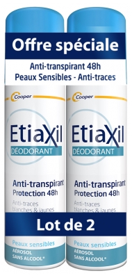 Etiaxil Desodorante Antitranspirante Protección 48H Aerosol Lote de 2 x 150 ml