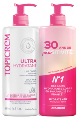 Topicrem Ultra-Hidratante Leche Corporal Lote de 2 x 500 ml