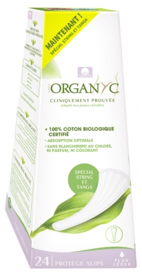 Organyc 24 Protetores Diários Tanga e Fio Dental Fluxo Leve