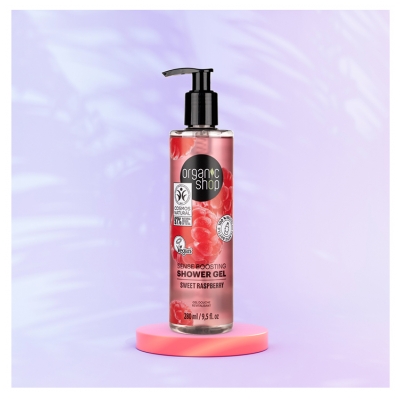 Organic Shop Atgaivinantis Dušo Želė Avietė 280 ml