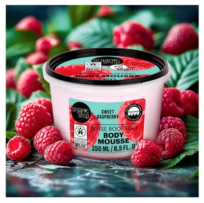 Organic Shop Atgaivinanti Kūno Mousse Aviečių 250 ml