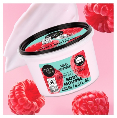 Organic Shop Revitaliserande Kroppsmousse Hallon 250 ml