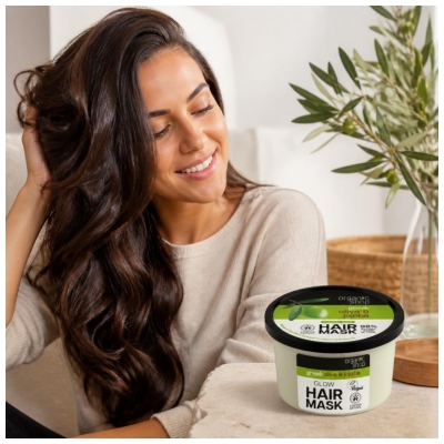 Organic Shop Naturlig Hårinpackning Stärkande och Glansig Oliv & Jojoba 250 ml