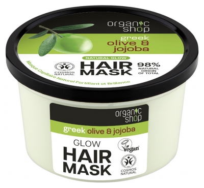 Organic Shop Natuurlijk Versterkend en Glans Haarmasker Olijf en Jojoba 250 ml