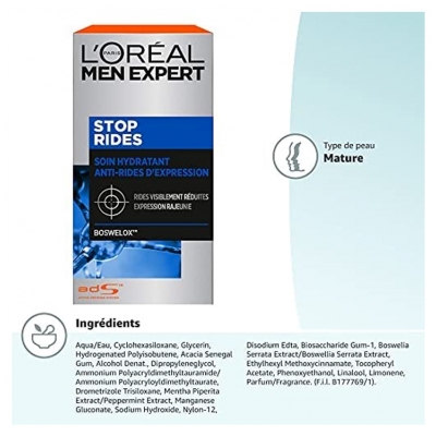 L'Oréal Paris Men Expert Stop Rides Soin Hydratant 50 ml
