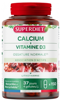 Superdiet Kalcijs + Vitamīns D 150 Kapsulas