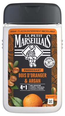Gel de Duș Energizant 4în1 Le Petit Marseillais cu Lemn de Portocal și Argan 250 ml
