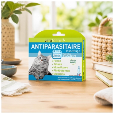 Vetoform Antiparasitair Insectenwerend Middel Cat 3 Pipetten van 1 ml