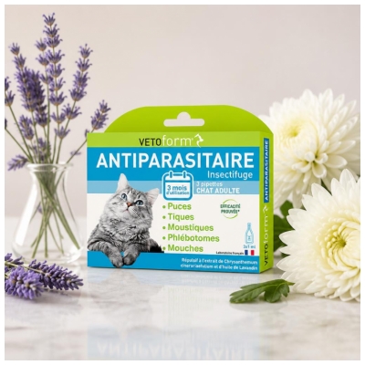 Vetoform Antiparasitair Insectenwerend Middel Cat 3 Pipetten van 1 ml