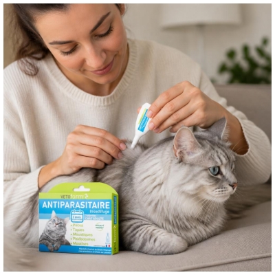Vetoform Antiparasitaire Insectifuge Chat 3 Pipettes de 1 ml