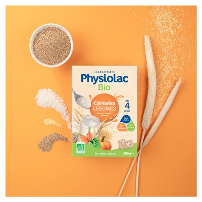 Physiolac Bio Grøntsags-Kornprodukter Fra 4 Måneder 200 g